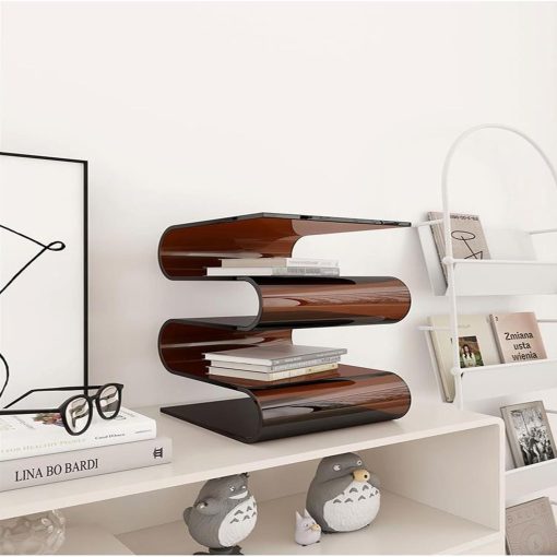 S-Shaped Acrylic Coffee Table, Durable and Sturdy, with an S-Shaped Design and Two Colors, Suitable for bedrooms and Living Rooms