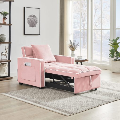 Three-in-one Sofa Bed Chair, Convertible Chair Bed, Folding Sofa Bed Adjustable Back Into a Sofa Recliner, Single Bed Adult Modern Chair Bed Berth