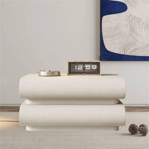 Side Tables Bedroom Nightstand Table with 2 Drawers, Modern Simple Bedroom Storage Cabinet Living Room Coffee Table Side Table Bedside Tables (White)