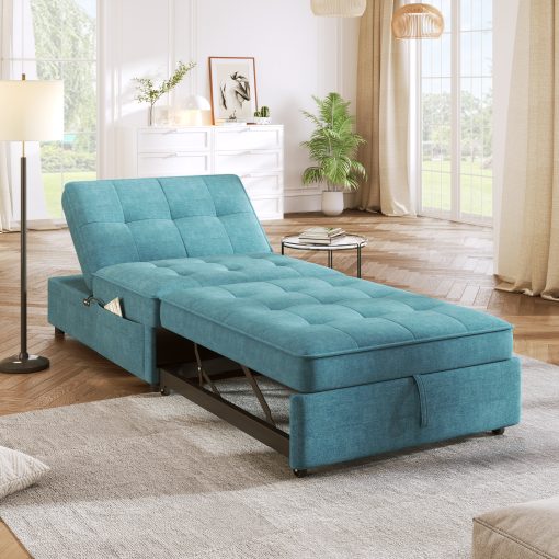 3-in-1 Sofa Bed Chair, Convertible Sleeper Chair Bed,Adjust Backrest Into a Sofa,Lounger Chair,Single Bed,Modern Chair Bed Sleeper for Adults